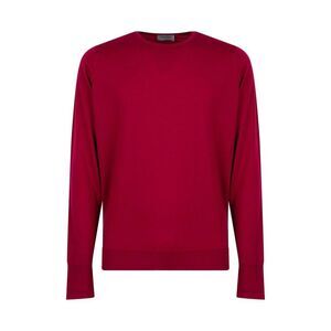 JOHN SMEDLEY Men's Crew Neck Fine Gauge Knit Sweater Men RED Sweaters &